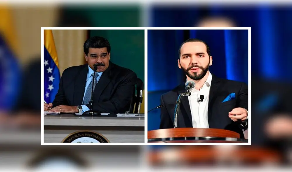 En las últimas horas Maduro (i) y Bukele han tenido un cruce de declaraciones. Foto: AFP