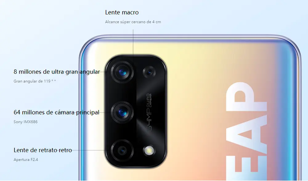 Sistema de cuatro cámaras traseras. | Foto: Realme Sistema de cuatro cámaras traseras. | Foto: Realme