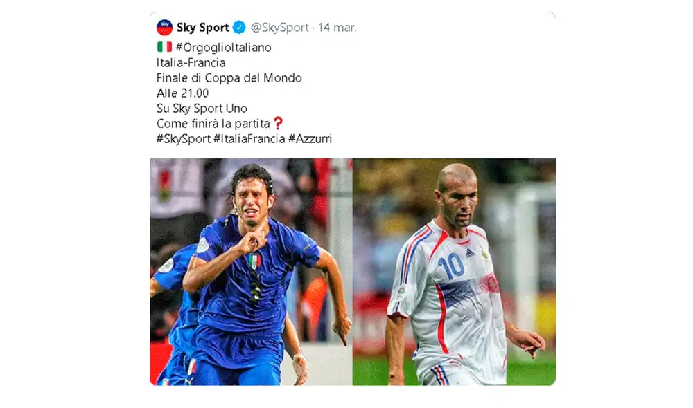 Coronavirus: por cuarentena Sky Sports transmite partidos de la campaña de Italia en el Mundial Alemania 2006. Foto: AFP