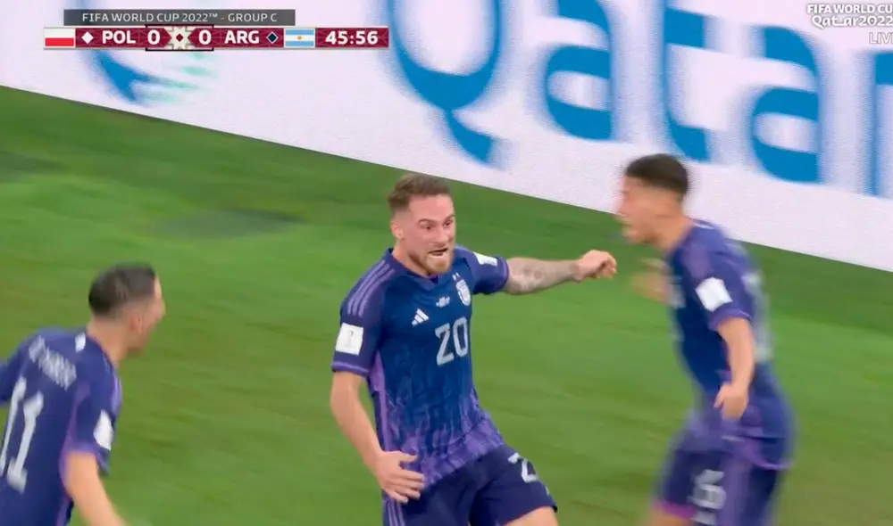 Alexis Mac Allister abrió el marcador para la Albiceleste. Foto: captura/Fox Sports