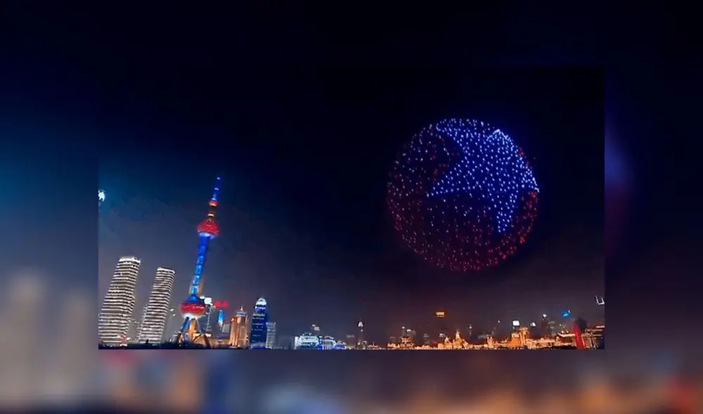 Dones luminosos en lugar de fuegos artificiales China recibe el Año Nuevo 2020. Foto: difusión Dones luminosos en lugar de fuegos artificiales China recibe el Año Nuevo 2020. Foto: difusión