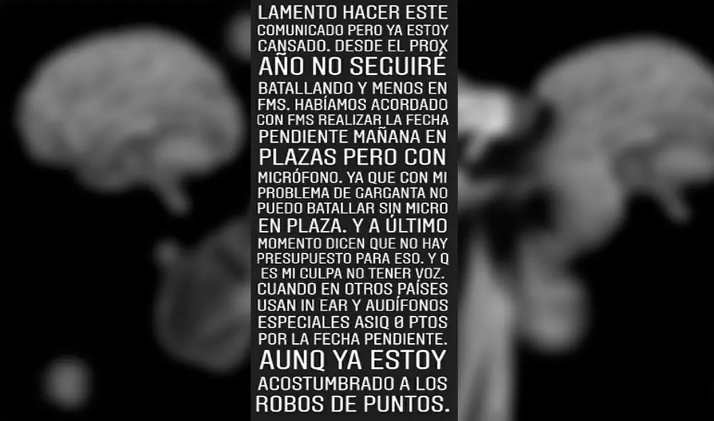 Ricto se retira de las batallas de freestyle