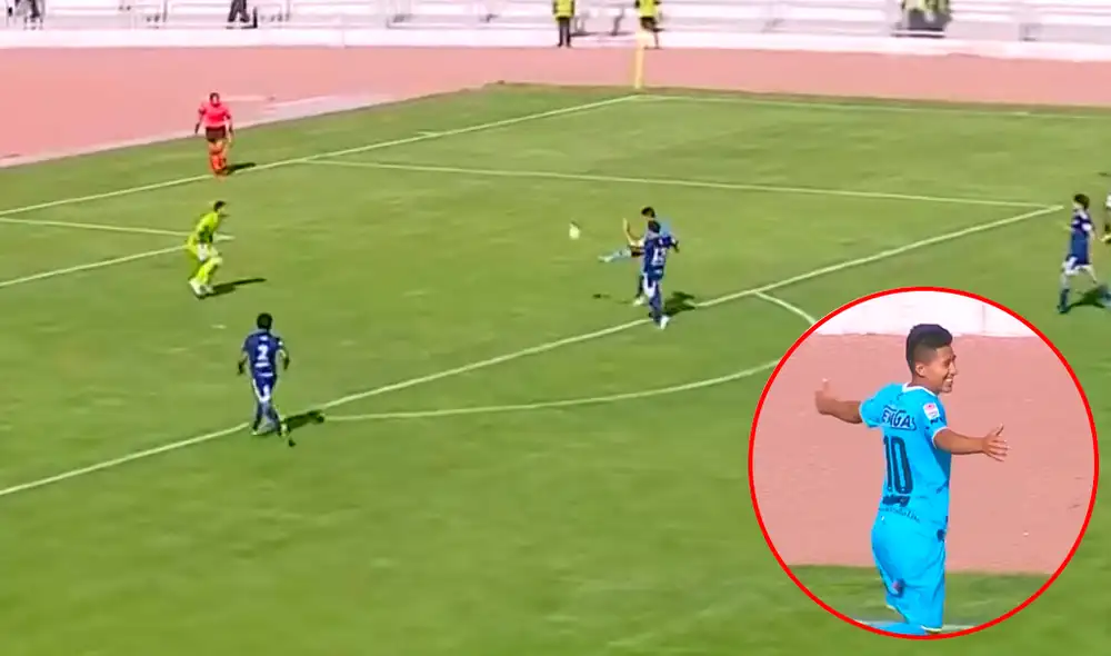 Andy Polar le hizo un "sombrerito" a Patricio Álvarez y decretó la goleada de Binacional sobre Sporting Cristal. | Foto: Movistar Deportes