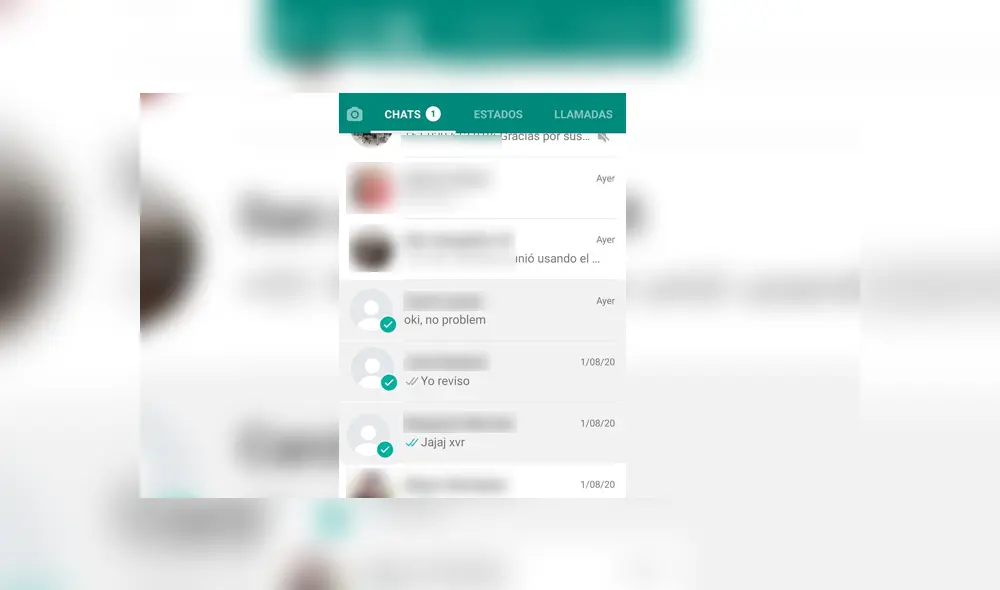 1. Primero selecciona las conversaciones. Foto: Captura.