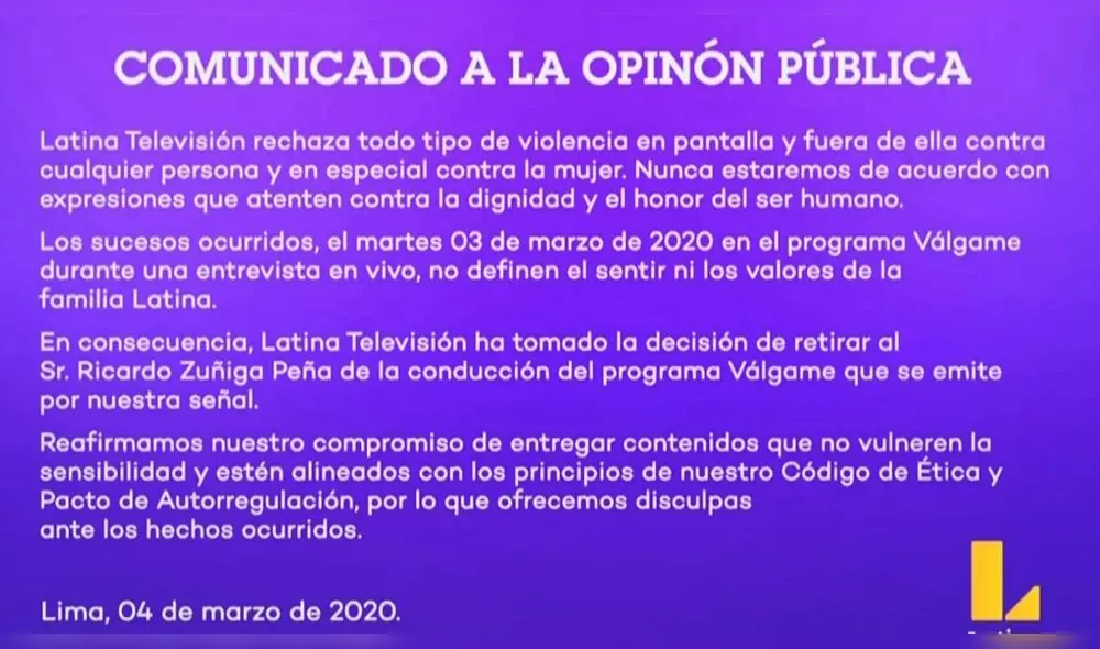 'Zorro Zupe’ es expulsado de Latina tras insultos contra madre de Camila