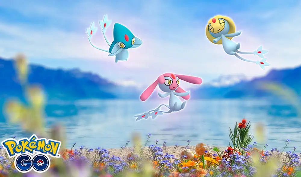 Azelf (azul) aparece en América y Groenlandia, Uxie (amarillo) en Asia y Mesprit (rosa) en Europa, Medio Oriente, África e India. Foto: Niantic