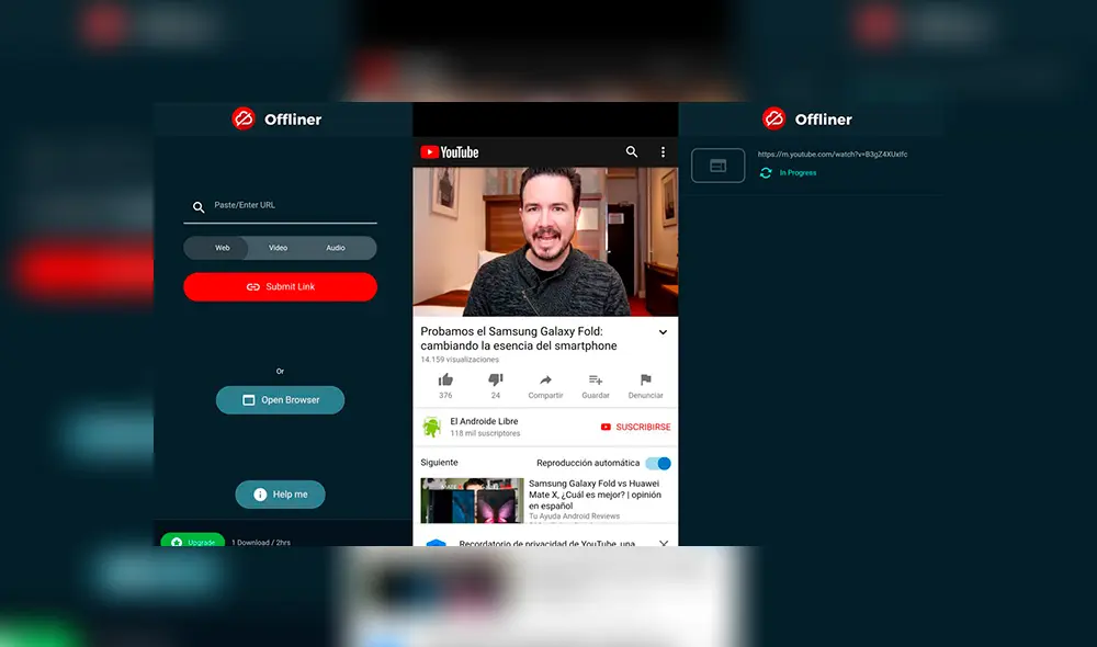 La interfaz de Offliner es sencilla e intuitiva. La interfaz de Offliner es sencilla e intuitiva.