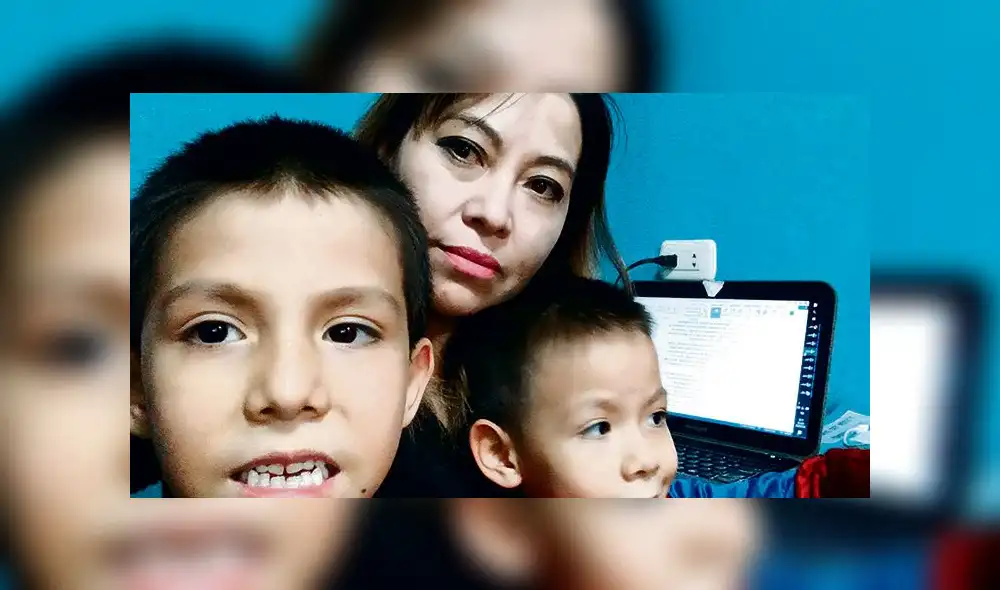 hijos. Leslie es docente y tiene que atender a dos niños.