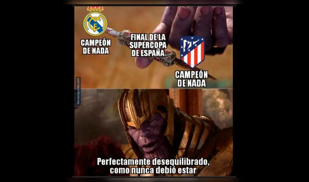 Real Madrid vs Atlético Madrid: memes previo a la final e la Supercopa de España. Foto: Facebook.