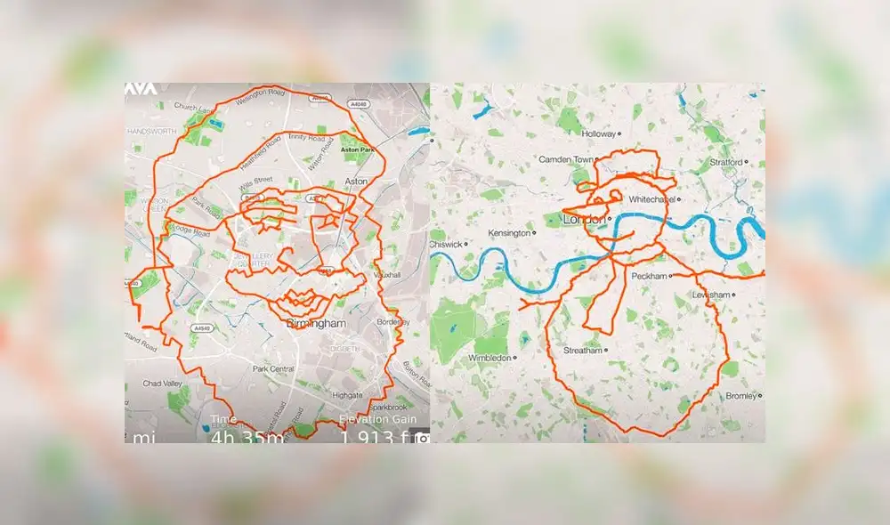 Hombre recorre ruta en forma de 'Rodolfo el reno'