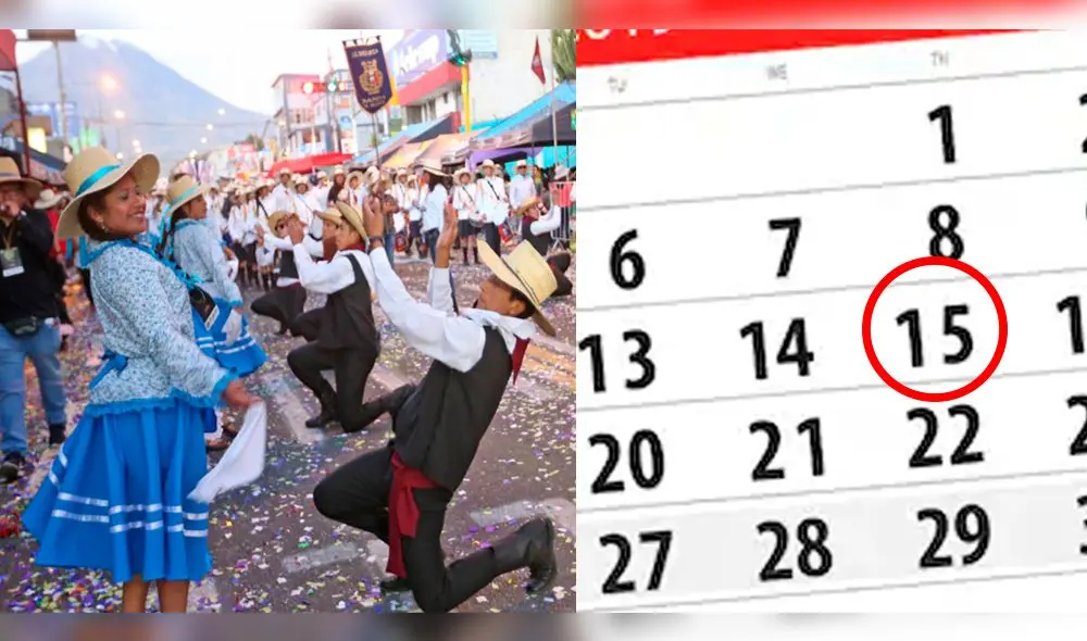 Este 15 de agosto será día no laborable por aniversario de Arequipa.