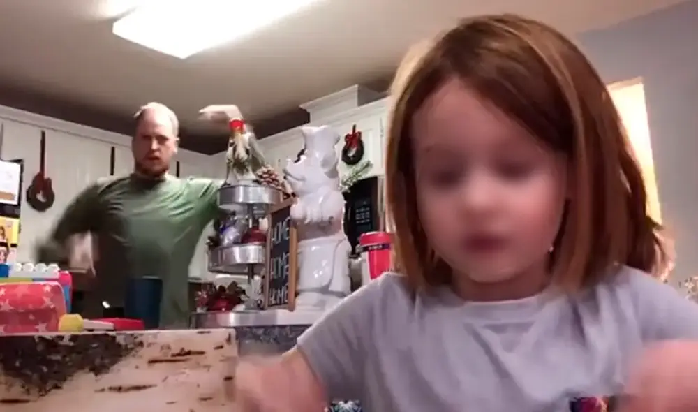 Desliza las imágenes para ver los divertidos pasos de baile del padre de la niña. Foto: Facebook