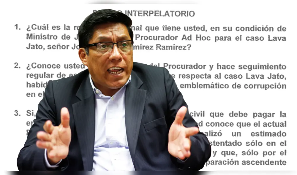 Vicente Zeballos: Estas son las 21 preguntas que responderá el ministro de Justicia