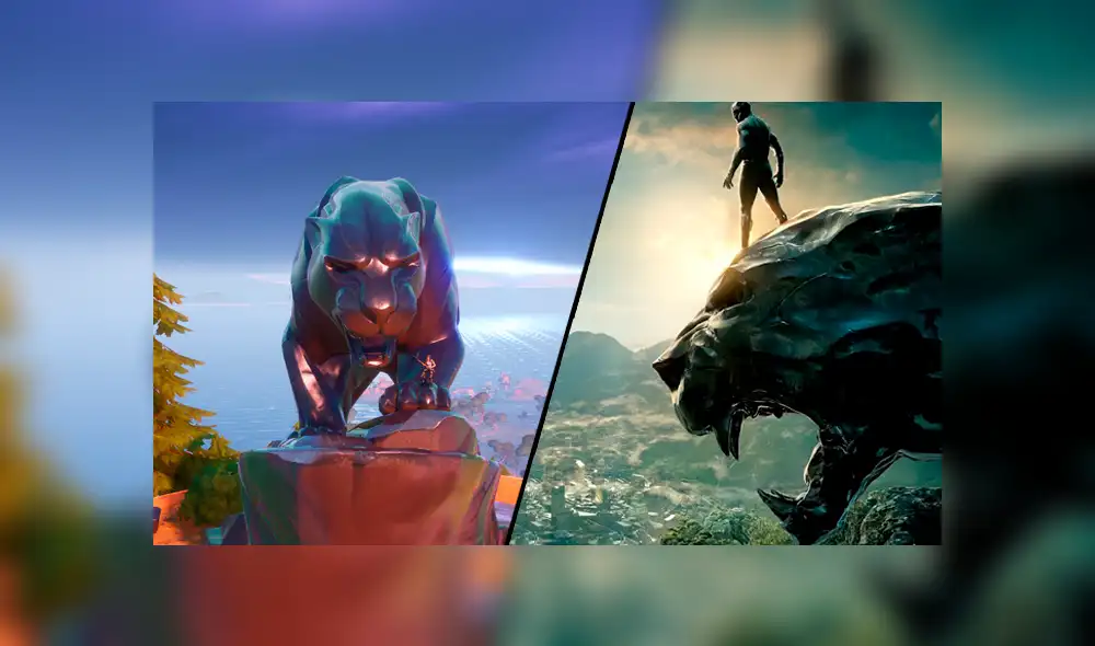 Epic Games coloca un monumento a Pantera Negra en el mapa de Fortnite. Fotocaptura: Fortnite.