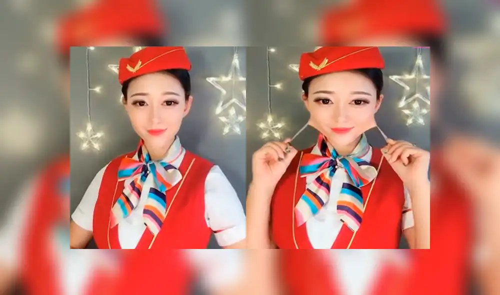 YouTube viral: bella aeromosa asiática revela su radical cambio al quitarse el maquillaje [VIDEO]