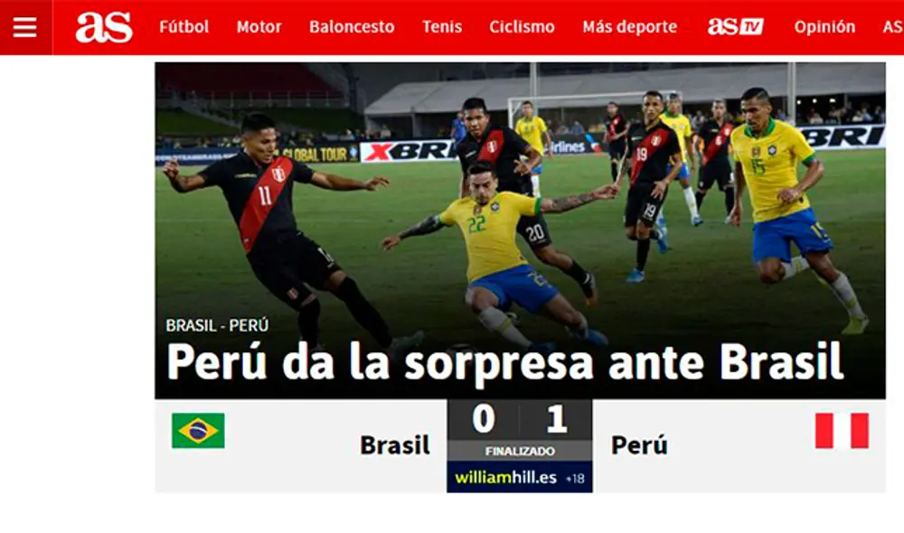 ¿Cómo reaccionó la prensa internacional tras triunfo de Perú sobre Brasil? [FOTOS]