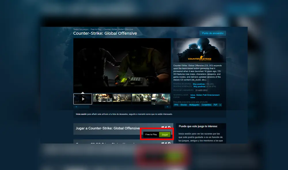Recuerda que puedes descargar Counter-Strike Global Offensive gratis. Descubre cómo en la nota.