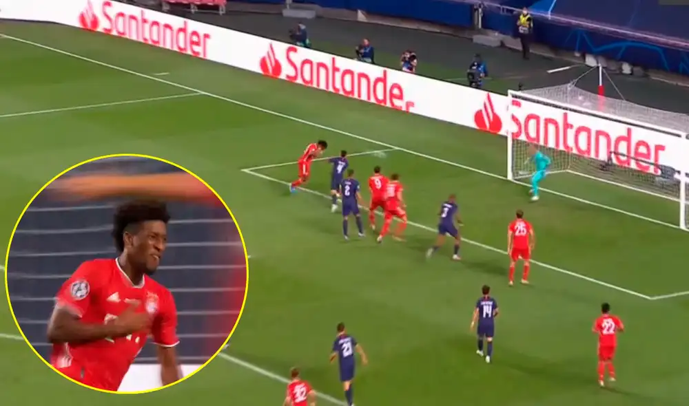Kingsley Coman marcó el primer gol de la final de la Champions League entre Bayern Múnich y PSG. | Foto: ESPN 2 Kingsley Coman marcó el primer gol de la final de la Champions League entre Bayern Múnich y PSG. | Foto: ESPN 2