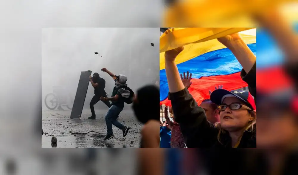 Venezolanos admiten que están viviendo un "deja vu" antes las recientes protestas que se han registrado en Chile. Foto: Composición. Venezolanos admiten que están viviendo un "deja vu" antes las recientes protestas que se han registrado en Chile. Foto: Composición.