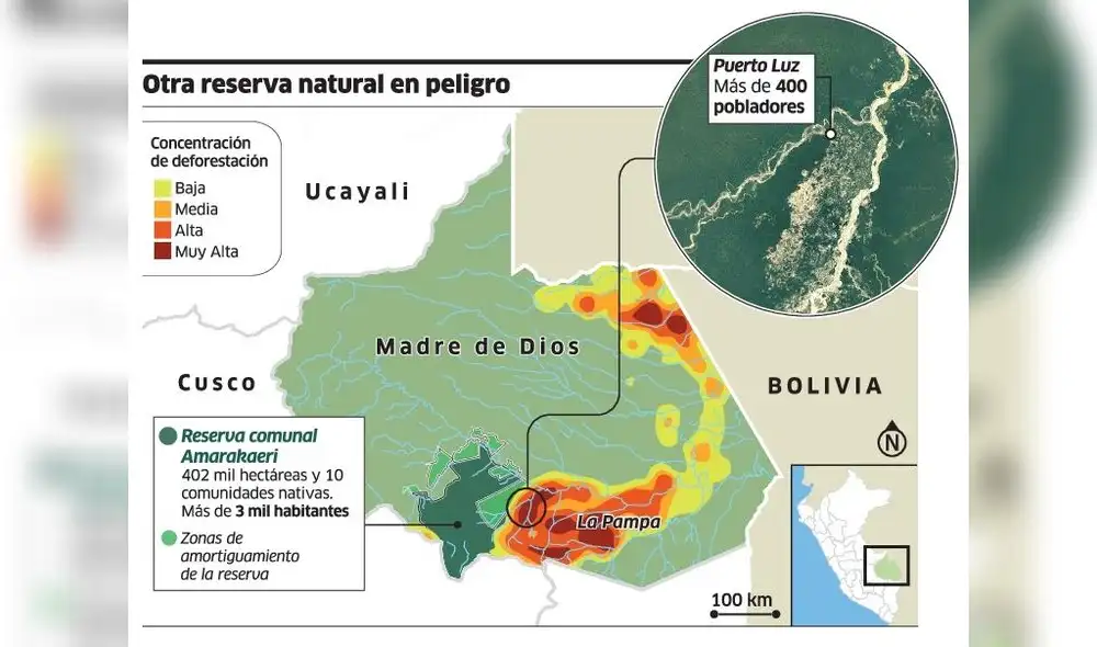 Otra reserva natural en peligro en Madre de Dios