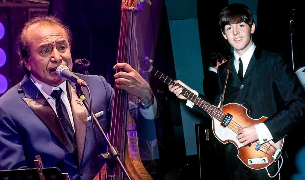 José Quiroga recibió el apoyo de su papá para mandar a fabricar su propio bajo parecido al de Paul McCartney. Foto: composición LR/Domingos de fiesta/Showbiz