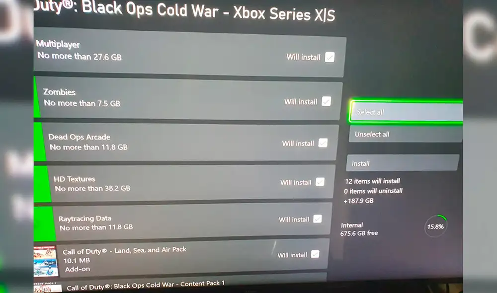 Usuario de Reddit reporta que Call of Duty : Black Ops Cold War tendrá el mismo peso en Xbox Series X y Xbox Series S