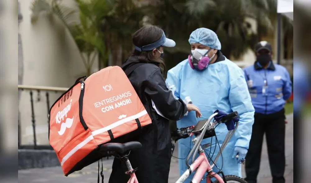 La Municipalidad de Miraflores realizó un operativo de control y prueba rápida de COVID-19 a motociclistas y ciclistas de reparto Delivery / Créditos: Marco Cotrina