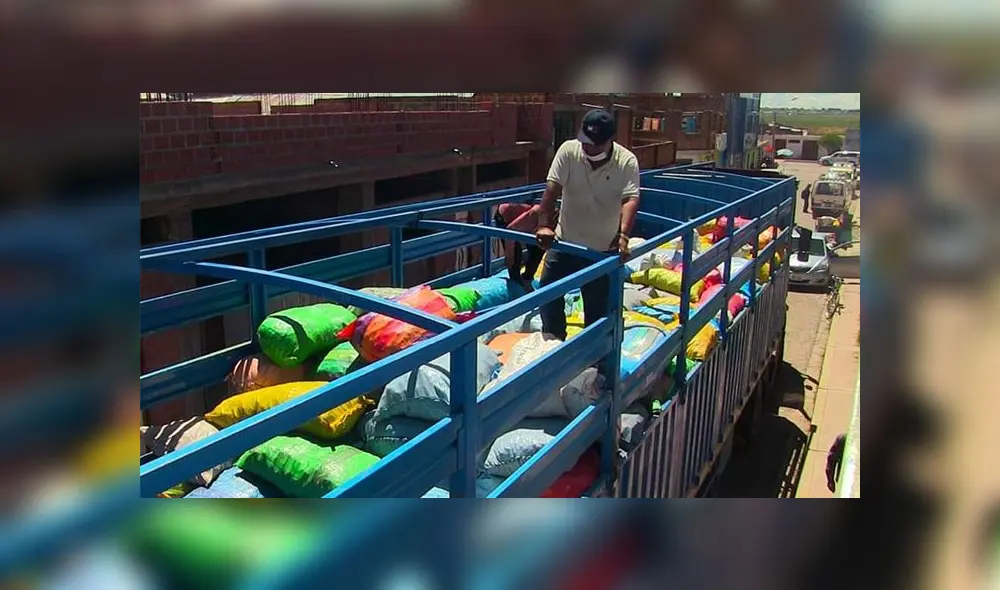 Enviaron productos de primera necesidad consistentes en papa, chuño, quinua y otros a residentes en Tacna.
