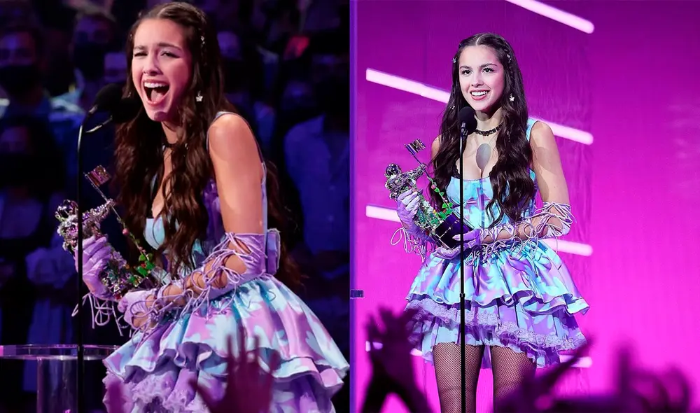 Olivia Rodrigo ganó tres Moonman en la última edición de los MTV VMAs. Foto: captura de MTV