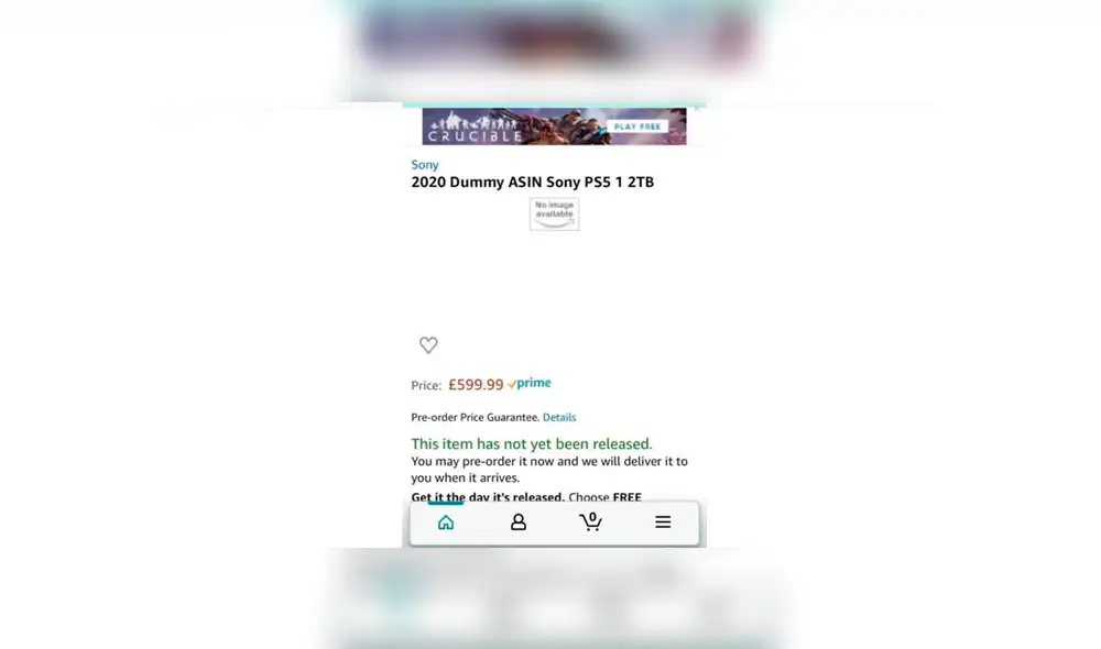 Modelo de 2TB de PS5 fue listado a 599.99 libras (763 dólares aproximadamente).