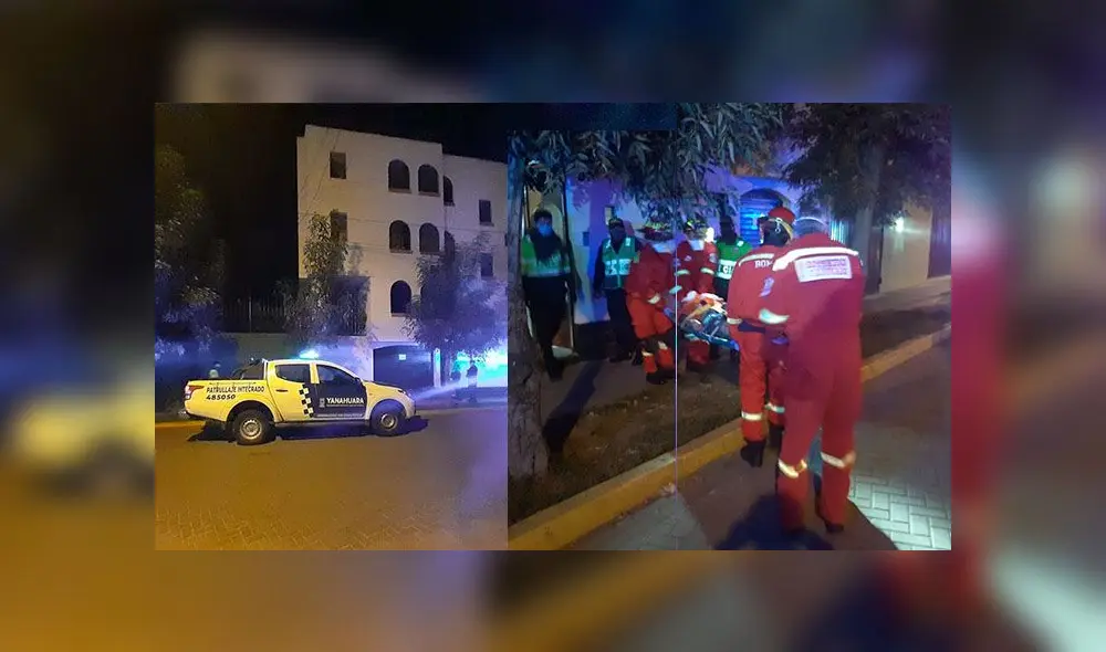 Mujer fue auxiliada por bomberos de Arequipa, quienes la llevaron a hospital de EsSalud.