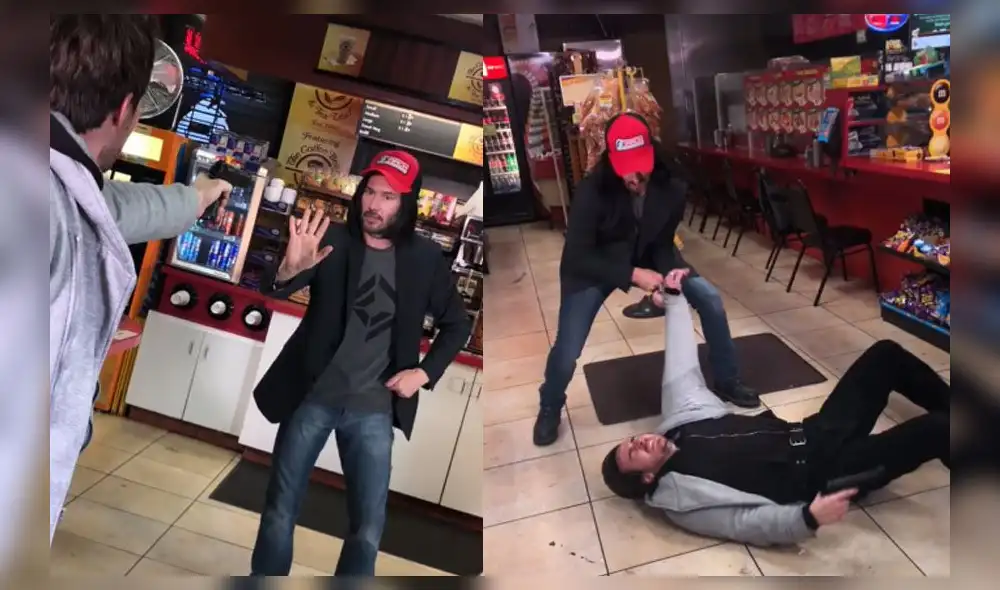 'Keanu Reeves' salva el día al enfrentar a un ladrón.