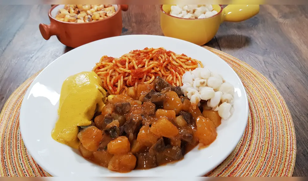 Combinado de Chanfainita y Tallarines rojos. Buenazo