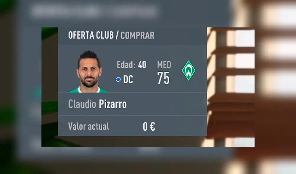 Youtuber ficha a Claudio Pizarro en FIFA 20 por 1 euro.