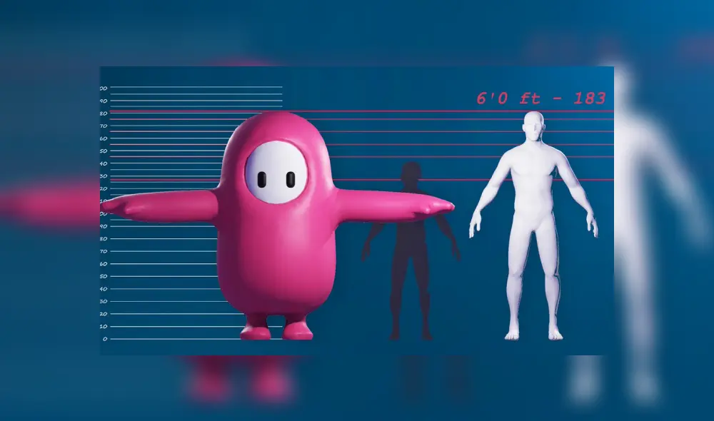 La cuenta oficial de Twitter de los creadores de Fall Guys reveló el verdadero tamaño de sus protagonistas. Imagen: Mediatonic.