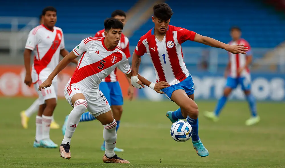La selección peruana acabó el primer tiempo con el marcador 1-0 en contra ante Paraguay en el Sudamericano Sub-20. Foto: EFE