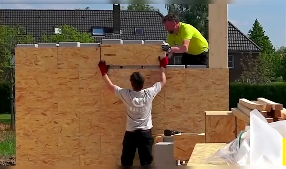 La empresa te permite ensamblar bloques de madera como si fueran piezas del popular juego de construcción. Foto: Gablok.be.