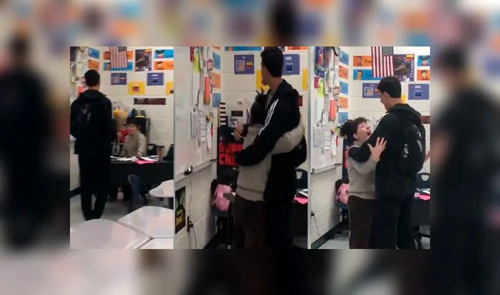 La escena fue compartida por el joven, quien manifestó que la profesora fue una de las mejores que tuvo durante su infancia. Foto: Captura Twitter La escena fue compartida por el joven, quien manifestó que la profesora fue una de las mejores que tuvo durante su infancia. Foto: Captura Twitter