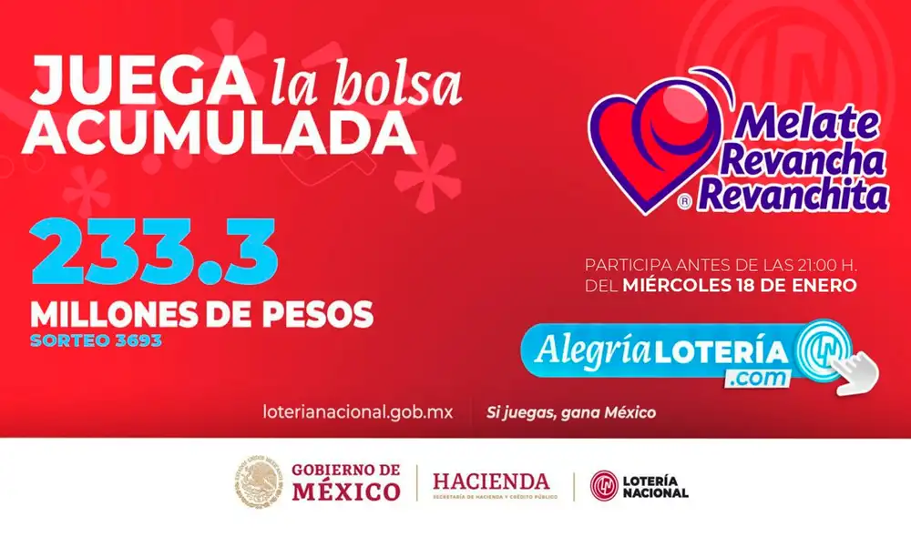 Sorteo Melate: Resultados de la Lotería Nacional HOY 18 de enero EN VIVO