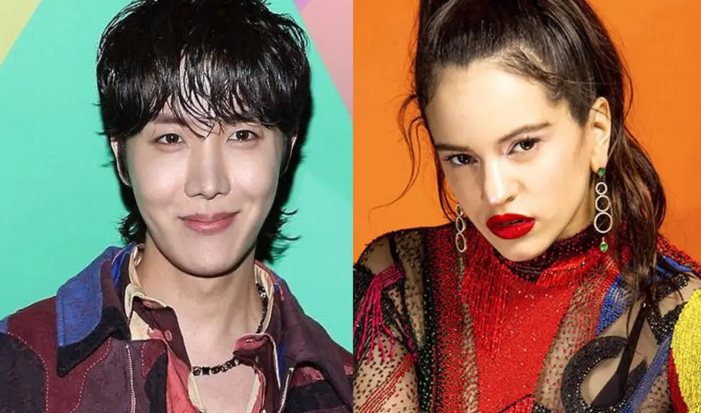 El integrante de BTS, J-Hope, apreció el show de Rosalía en el desfile de Louis Vuitton en Paris Fashion Week desde primera fila. Foto: composición LR/Hybe/Naver