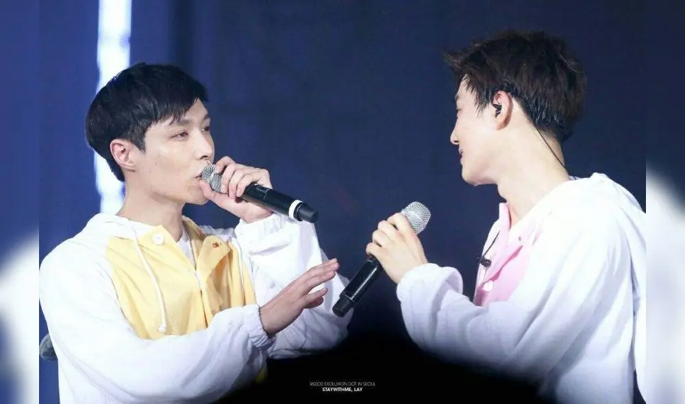 Suho y Lay de EXO.