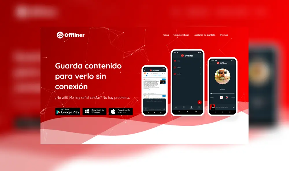 Offliner te permite guardar contenido en tu smartphone y verlo después. Offliner te permite guardar contenido en tu smartphone y verlo después.