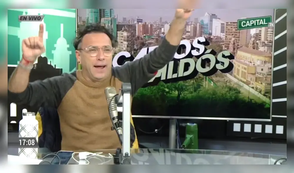 El locutor tomó con un humor el cierre de la emisora radial. Al inicio de su programa, se refirió sobre esta noticia. Foto: captura Capital TV