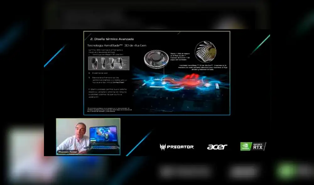 Diseño térmico del Predator Triton 500 con GeForce RTX 2070 Super. (Fotos: Acer).