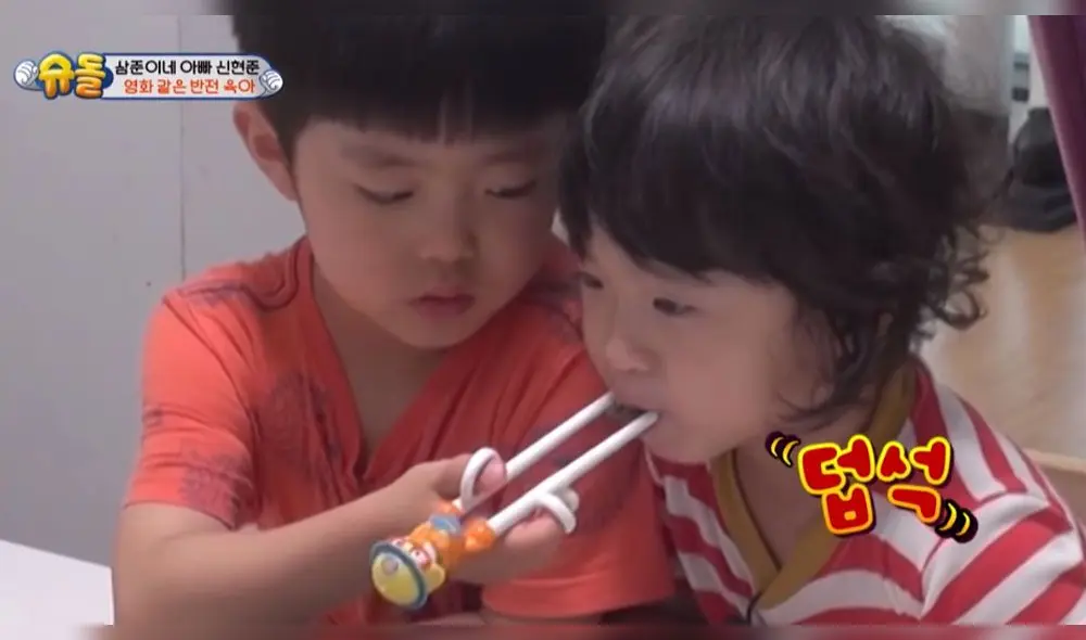Minjoon y Yeojoon son los hijos del actor Shin Hyun Joon. Foto: captura The return of Superman KBS