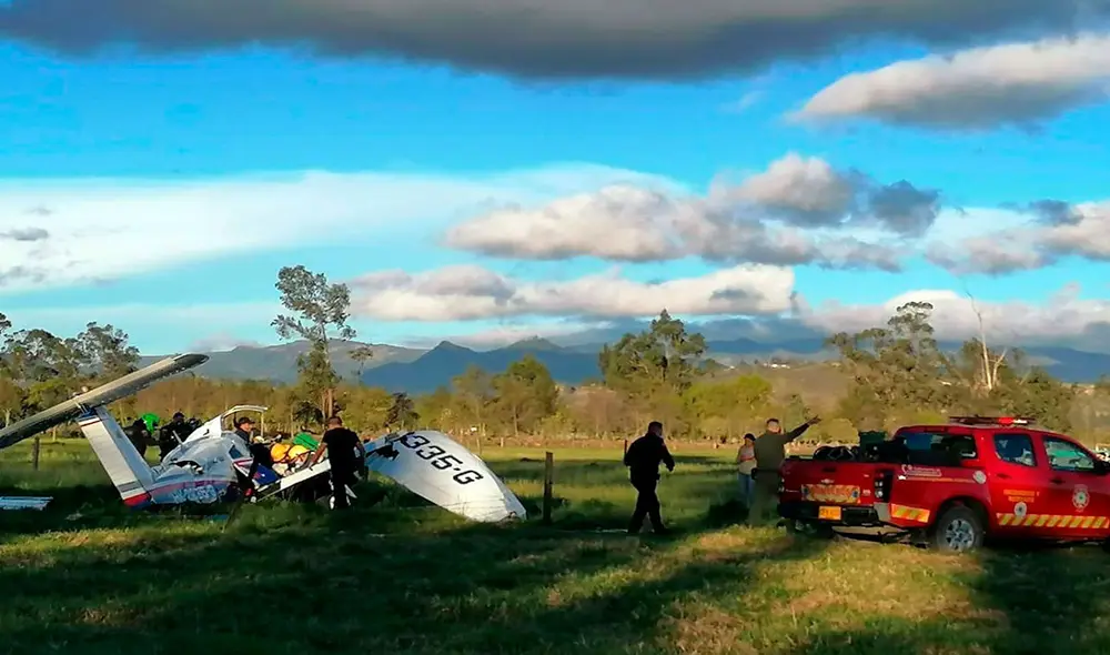 La avioneta iba hacia Bogotá y terminó siniestrada en Ubaté, Colombia. Foto: Gobernación de Cundinamarca/EFE La avioneta iba hacia Bogotá y terminó siniestrada en Ubaté, Colombia. Foto: Gobernación de Cundinamarca/EFE