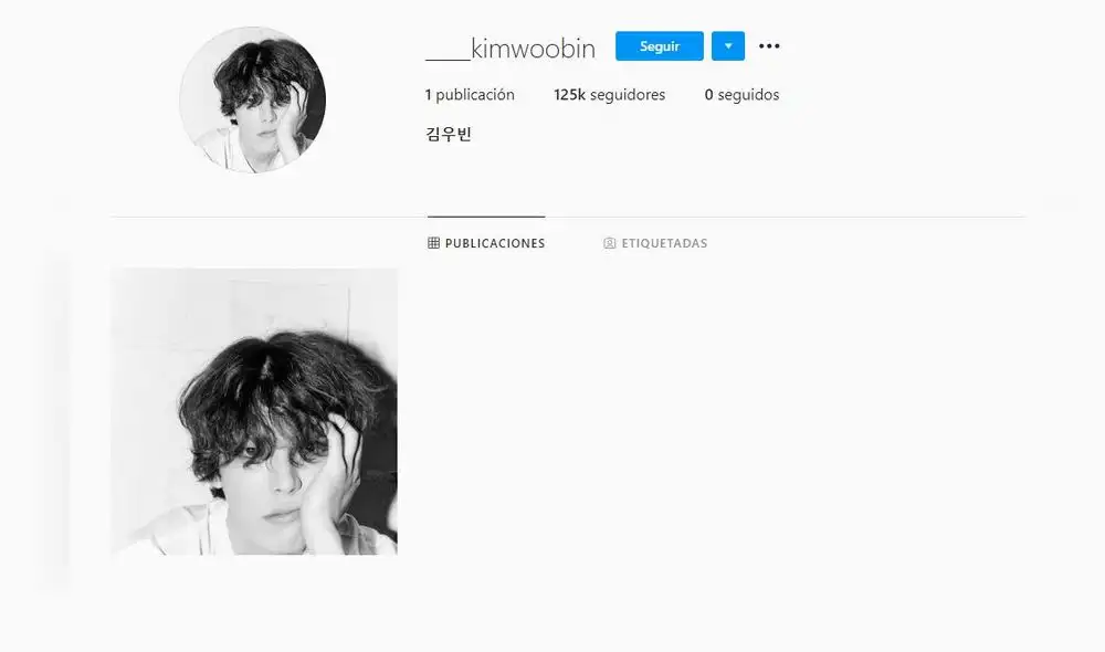 El actor está en Instagram con el usuario @____kimwoobin. Foto: captura Instagram