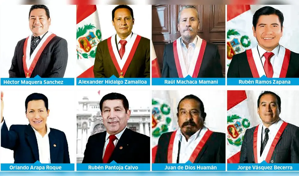 LOS VACADORES. Diez legisladores que votaron por la vacancia tuvieron o tienen procesos penales por delitos contra la administración pública y otros.