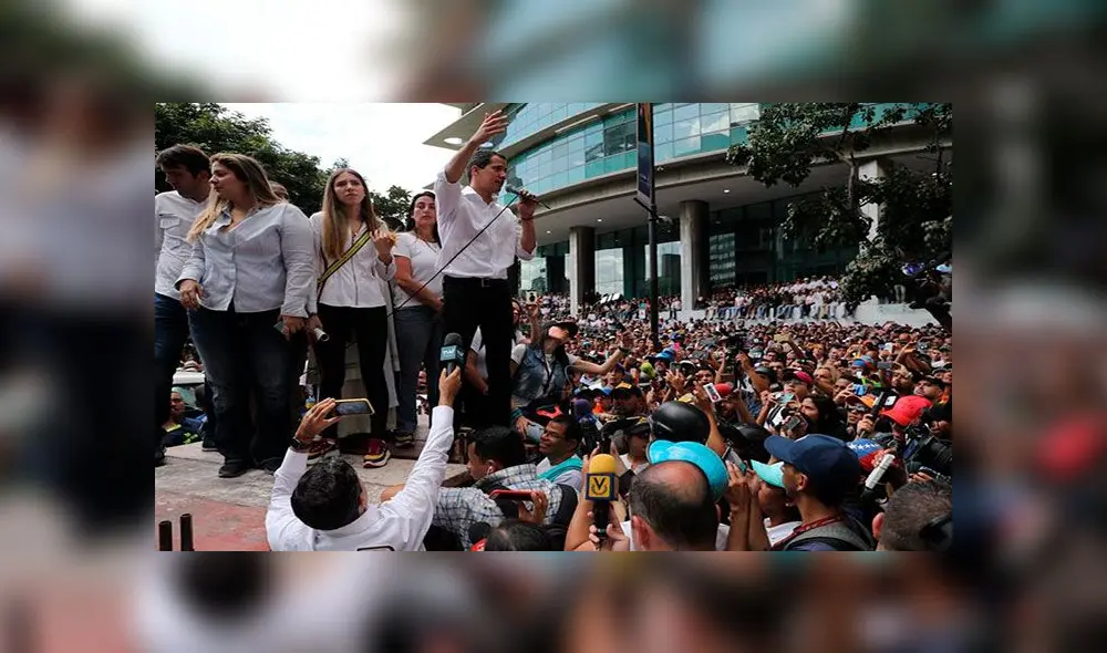 Juan Guaidó, reconocido como presidente encargado de Venezuela por casi 60 países, recalcó su llamado a protestar. Foto: EFE Juan Guaidó, reconocido como presidente encargado de Venezuela por casi 60 países, recalcó su llamado a protestar. Foto: EFE