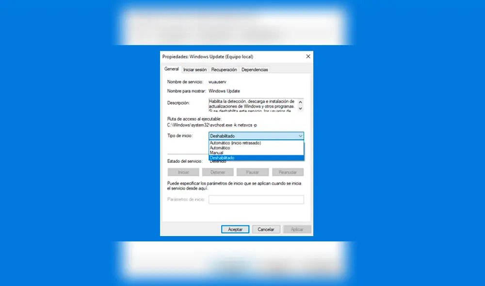 Cambia 'automático' por 'deshabilitado'. Foto: Composición La República.